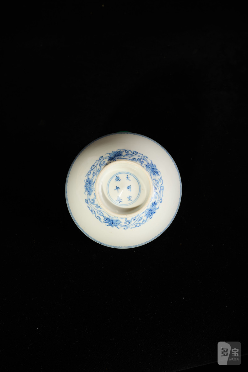 Lot838 清乾隆 青花鸡心碗 - 图8
